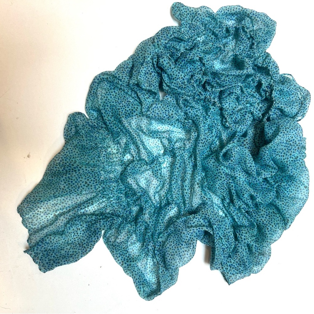 Chatties Teal Mini Animal Print Scarf Ruched